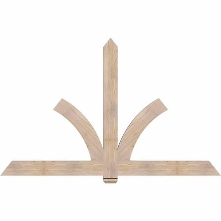 Ekena Millwork Redmond Smooth Timber Gable Bracket, Douglas Fir, 84"W x 53"H x 3 1/2"D x 5 1/2"F, 15/12 Pitch GBW084X53X0406RED00SDF